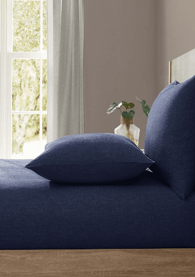 Lazy Linen navy cushion