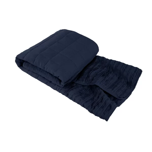 Lazy Linen Navy Throw