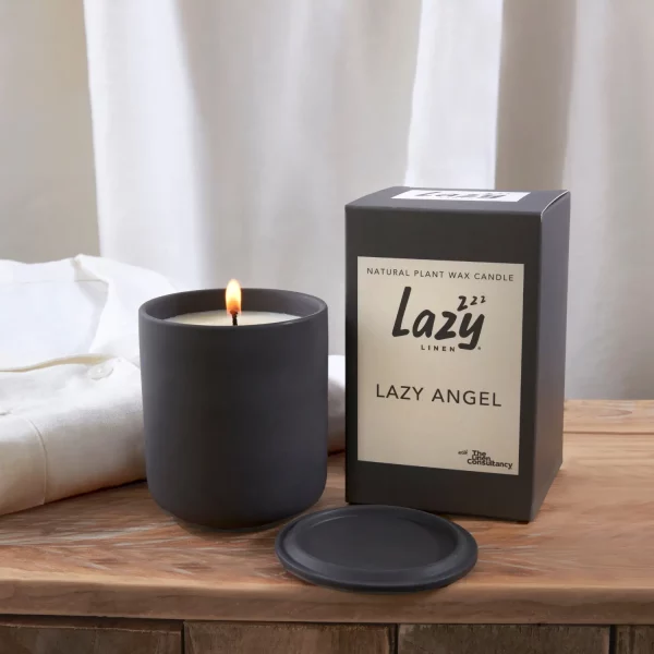 Lazy Linen Angel Ceramic Candle Pot With Lid