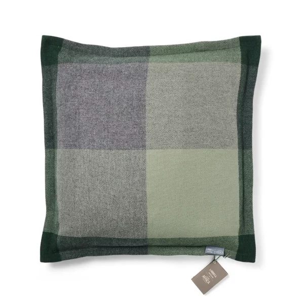 Liddell Lambswool Bistro Check Sage Green Cushion