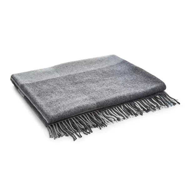 Liddell Cashmere Blend Grey Stripe Blanket