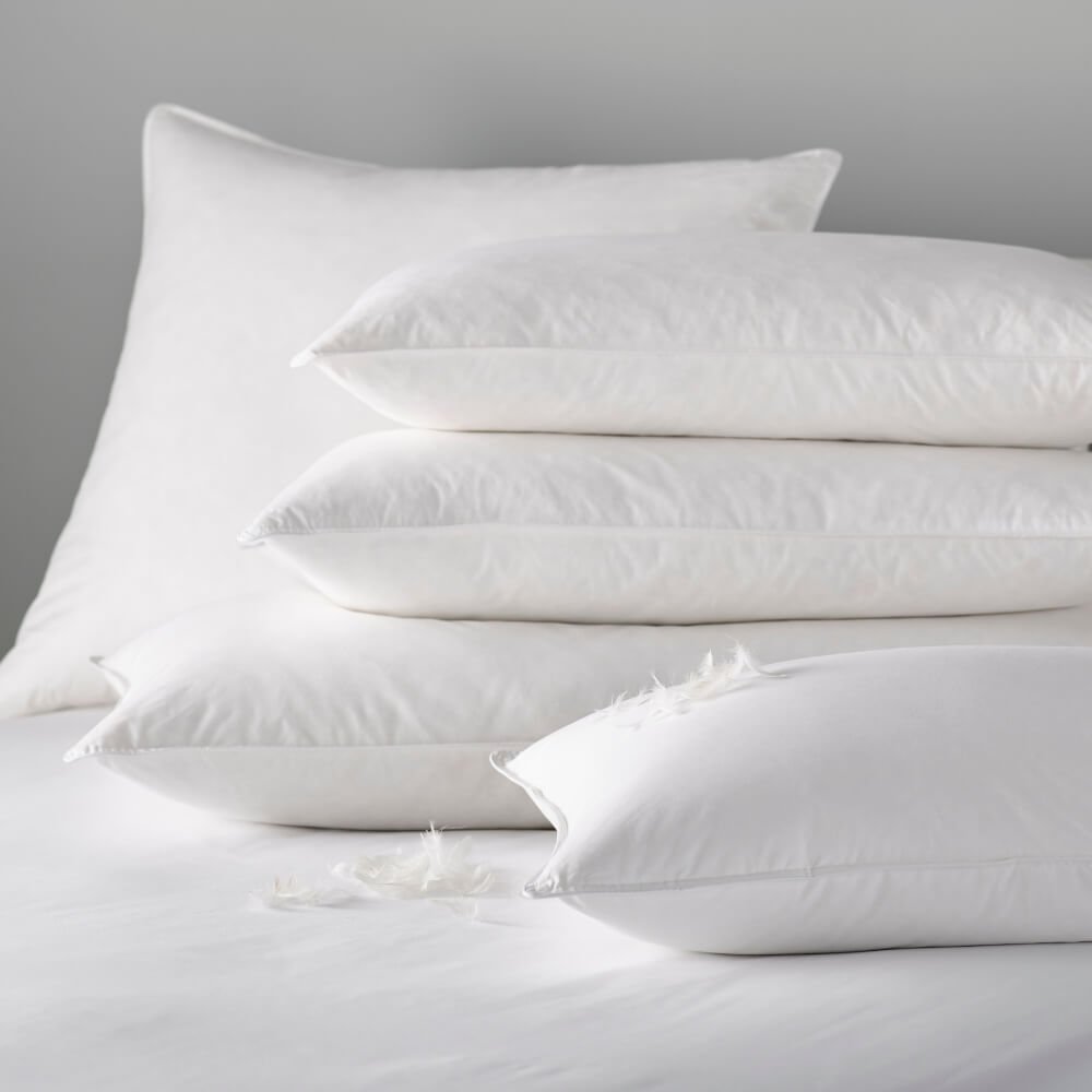 Group of duck feather & down pillows