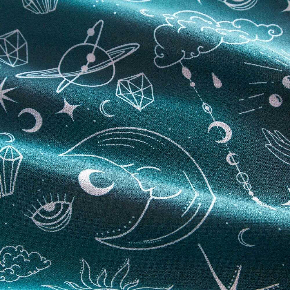 Simply Charlotte Celestial Teal Bedding Set close-up detail