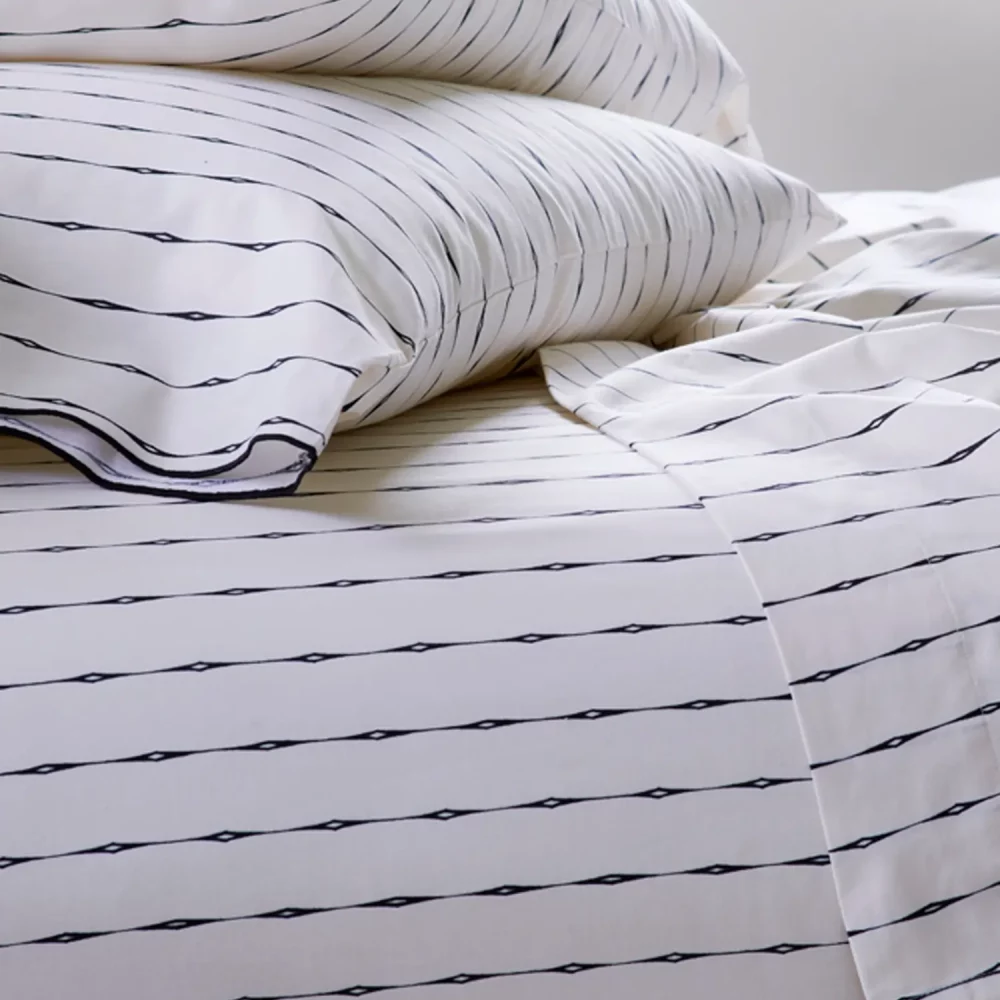 Martex Vintage Stripe White Fitted Sheet