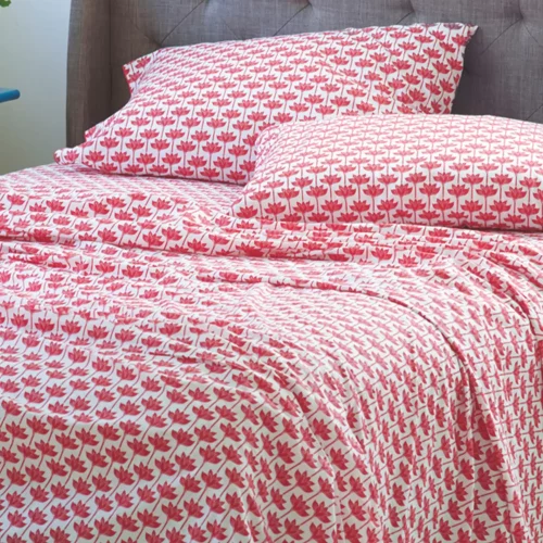 Martex Utica Long Stem Lotus Red Fitted Sheet