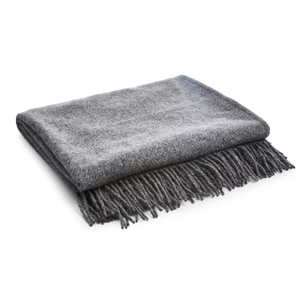 Liddell Mohair Magery Slate Grey Tweed Blanket