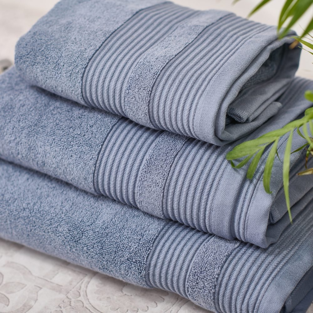 ecopure 100% Cotton 650GSM Solid Blue Towels