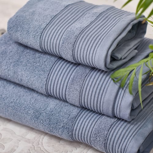 ecopure 100% Cotton 650GSM Solid Blue Towels