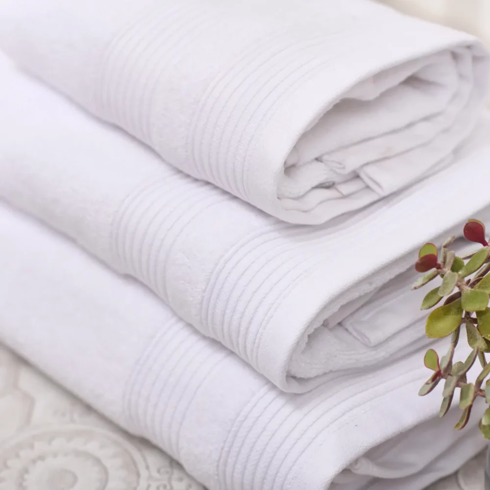 ecopure 100% Cotton 650GSM Solid White Towels